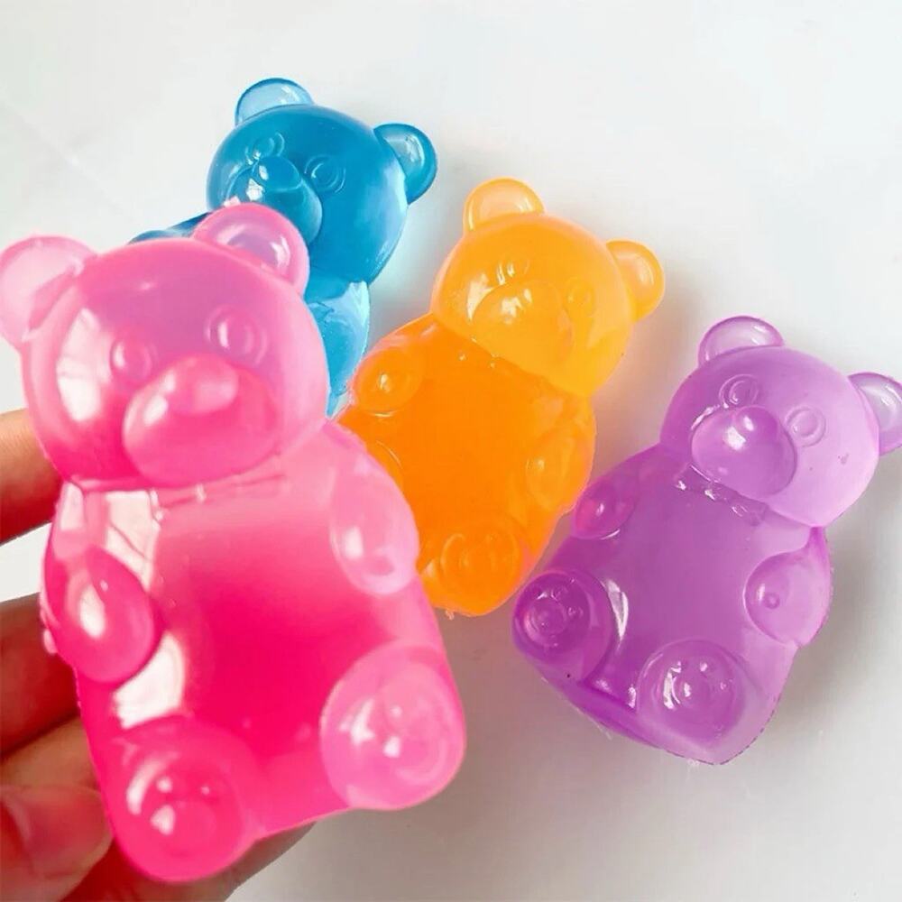 🔥Handmade Jelly Gummy Bear Squishy Fidget Toy Blue BNWT🔥